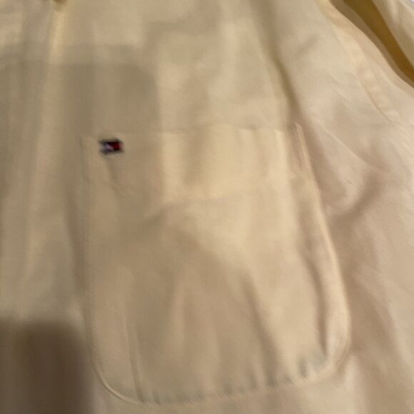 Vintage Tommy Hilfiger Shirt Mens Large Yellow Short Sleeve Button Down - Picture 3 of 4